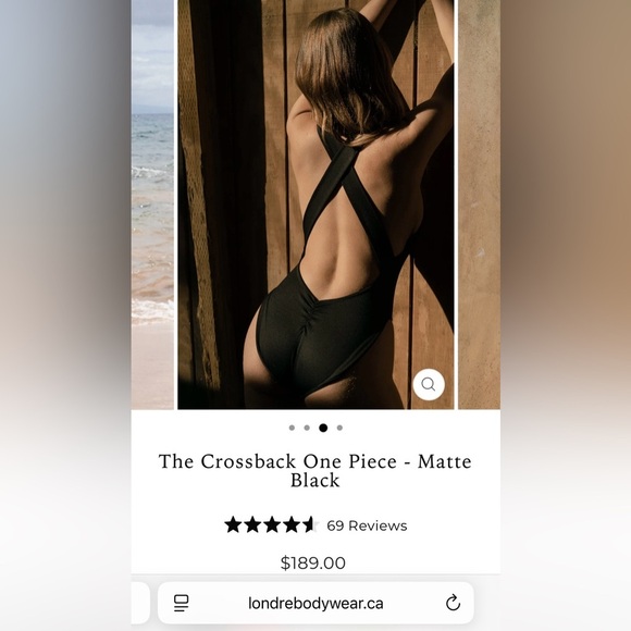 NEW LONDRE The Crossback One Piece - Matte Black Sz XL - Picture 7 of 9